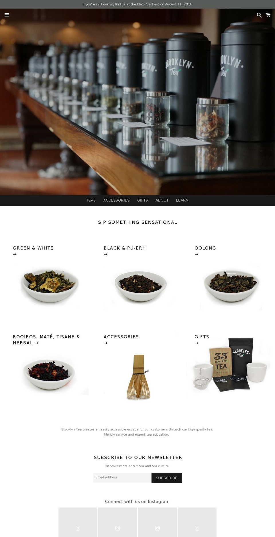 brooklyntea.co shopify website screenshot