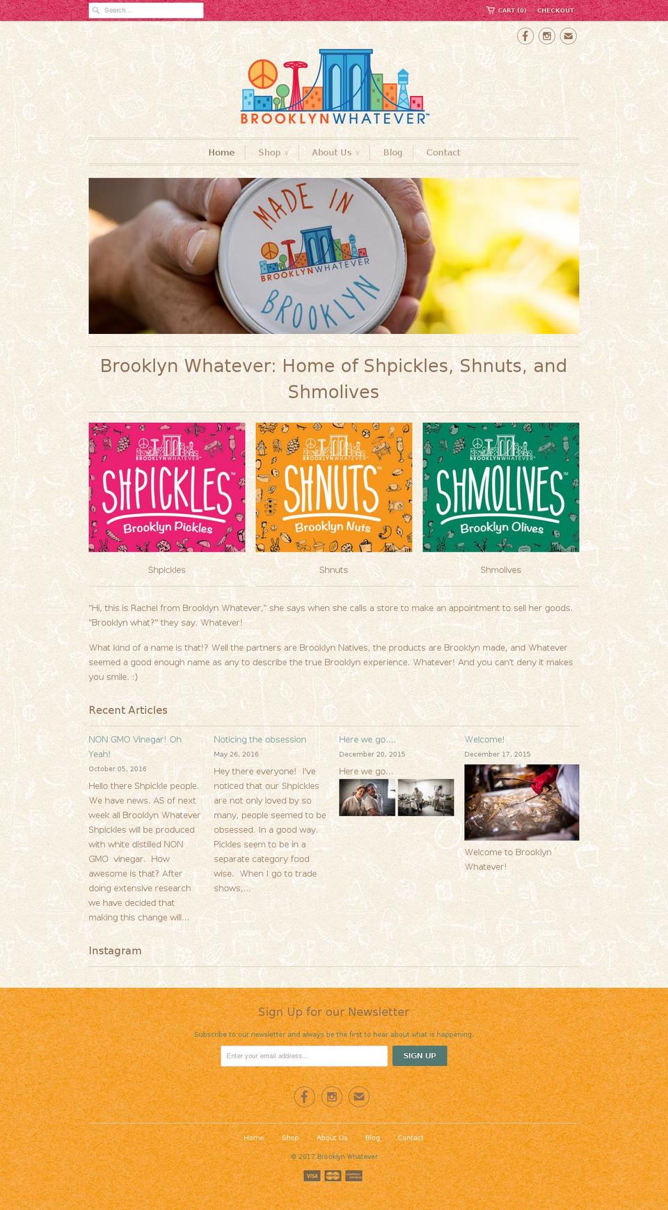 brooklynwhatever.com shopify website screenshot