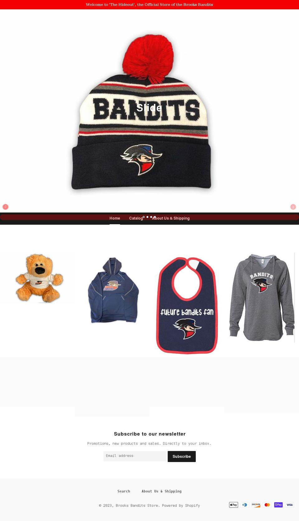 brooks-bandits-store.myshopify.com shopify website screenshot