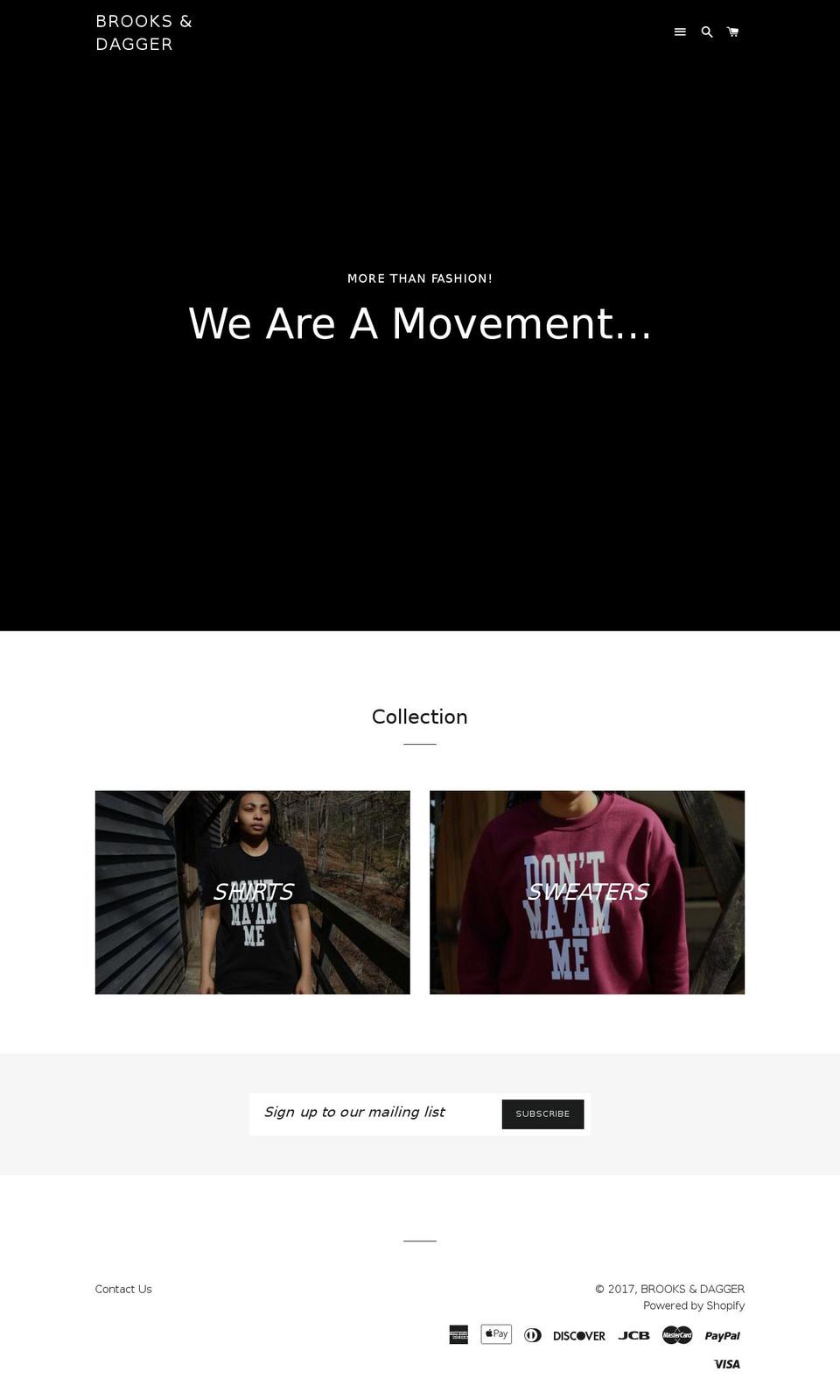 brooksdagger.com shopify website screenshot
