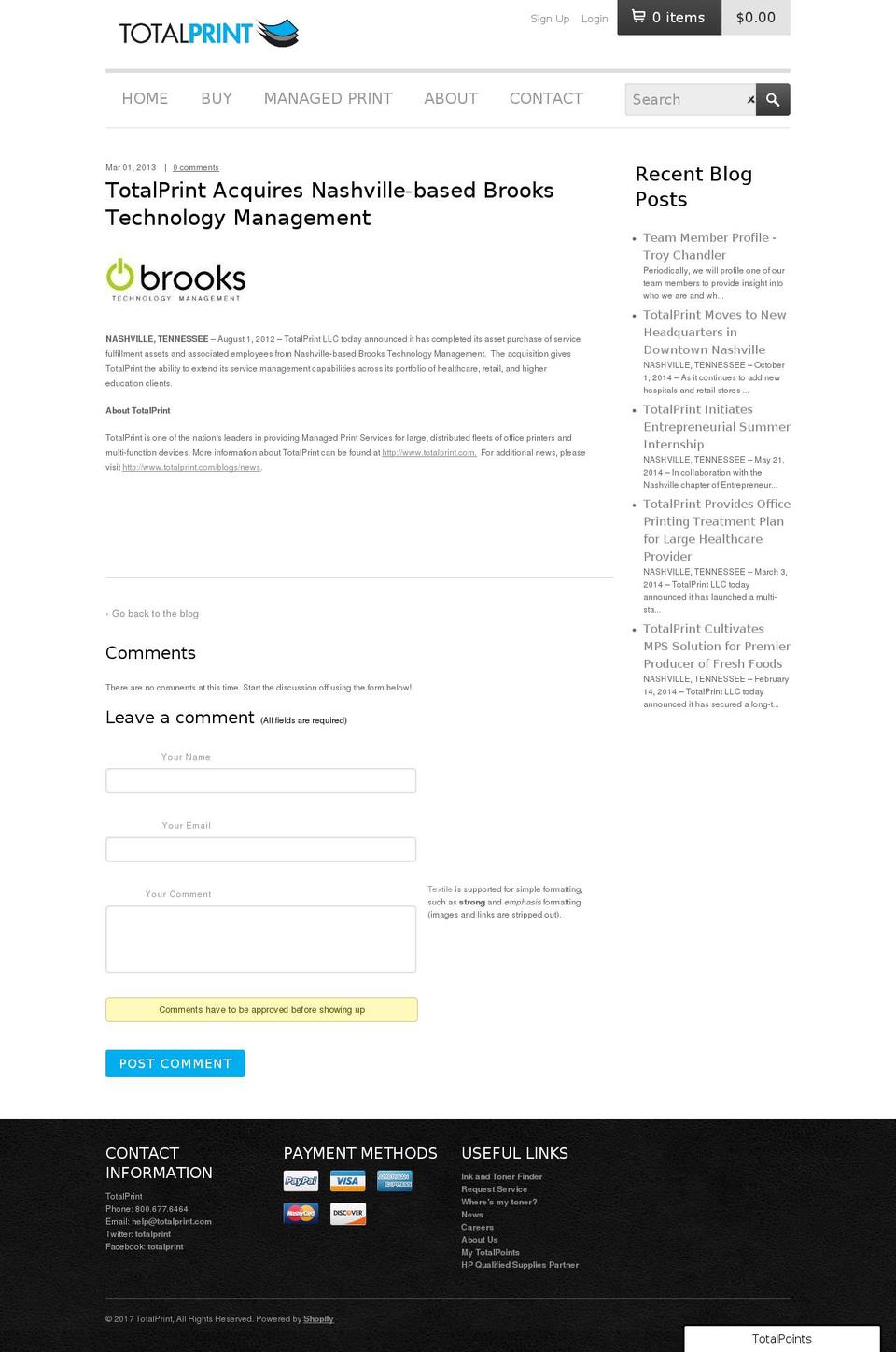 TotalPrint-V2 Shopify theme site example brookstechman.com