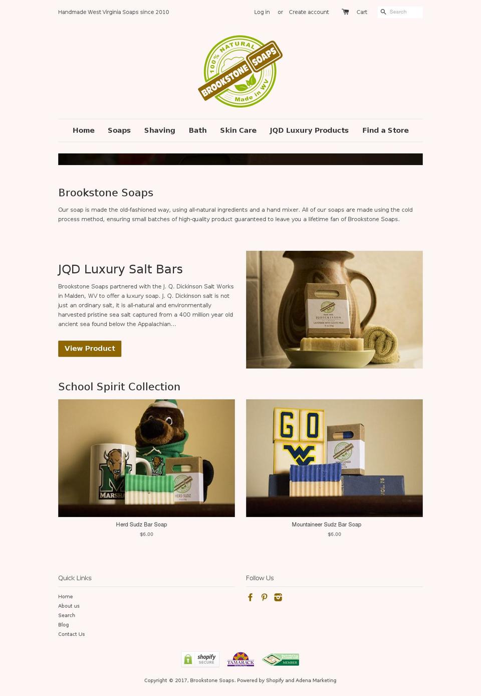 brookstonesoaps.com shopify website screenshot