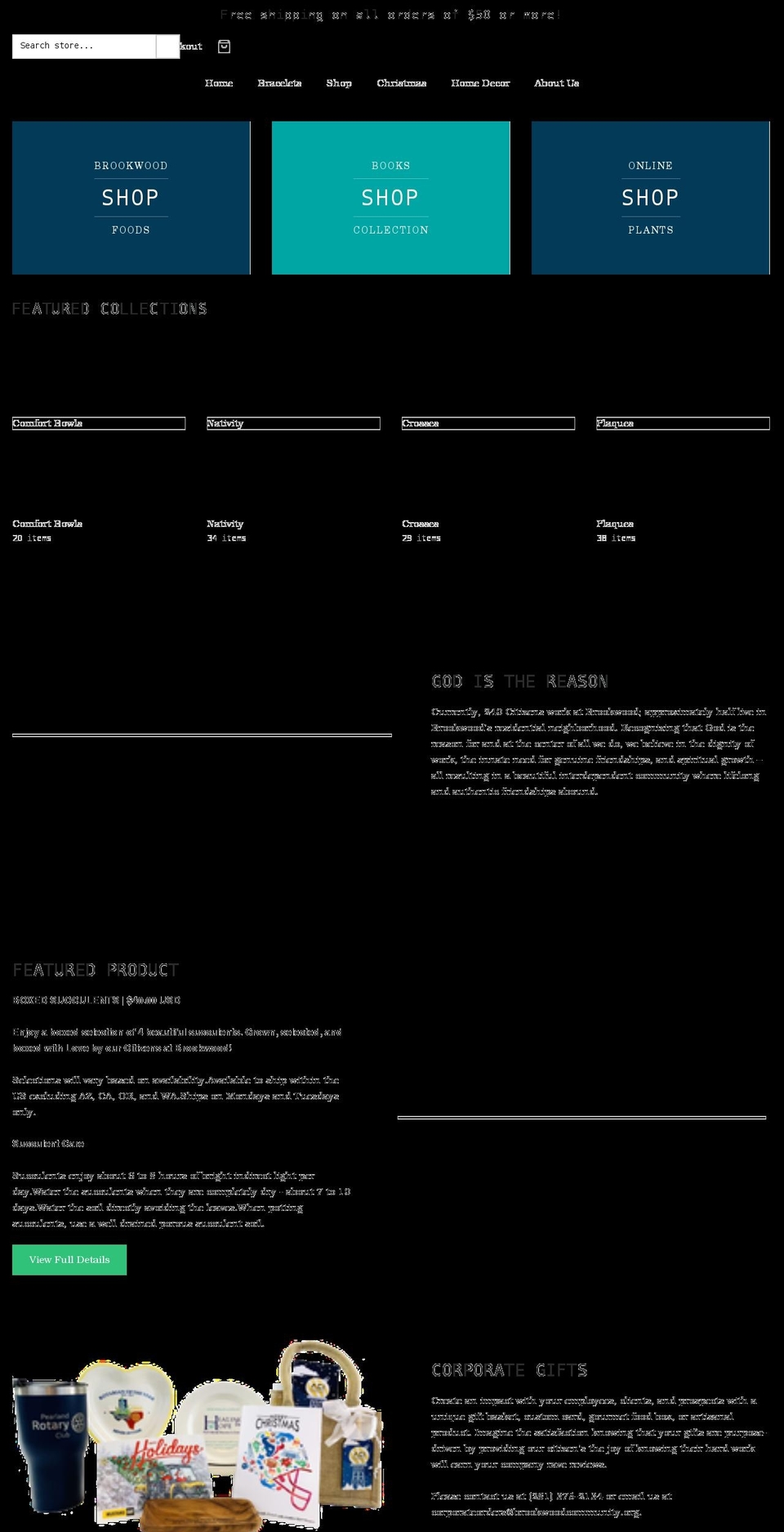 brookwoodstore.org shopify website screenshot