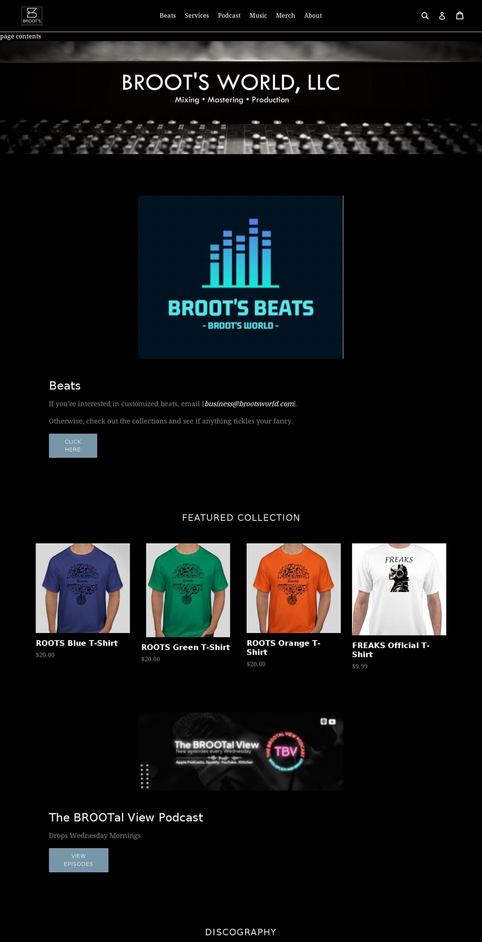 brootsworld.com shopify website screenshot