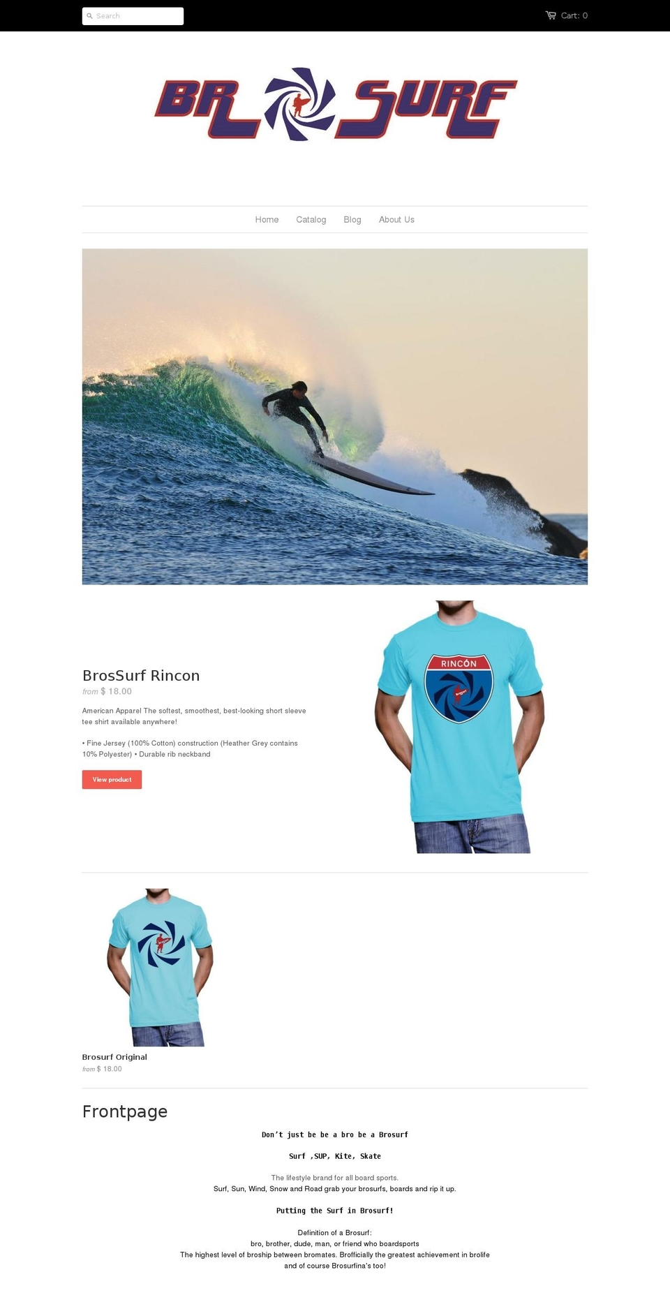 brosurf.com shopify website screenshot