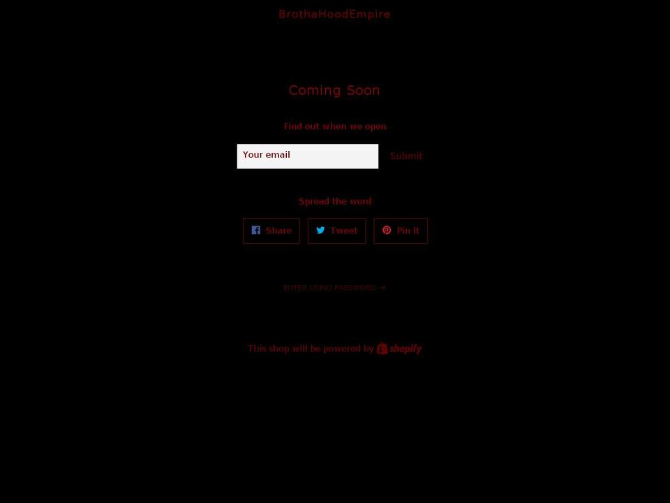 brothahoodempire.com — Shopify storefront screenshot