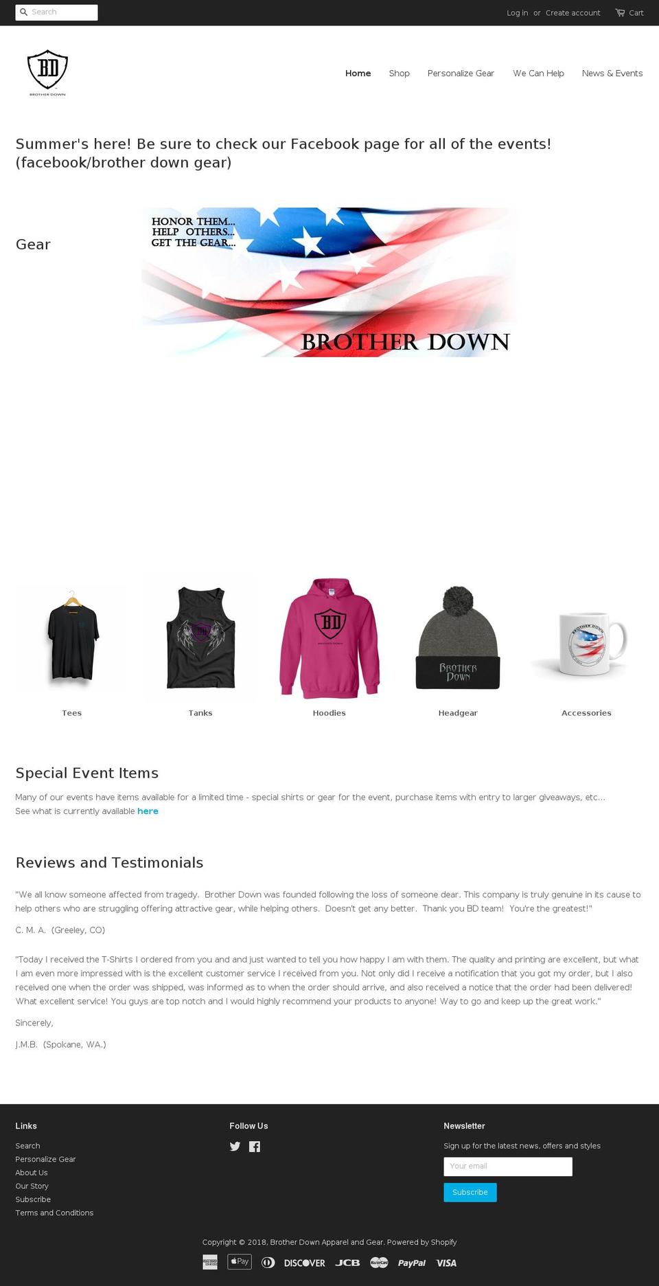 brother-down.com — Shopify storefront screenshot