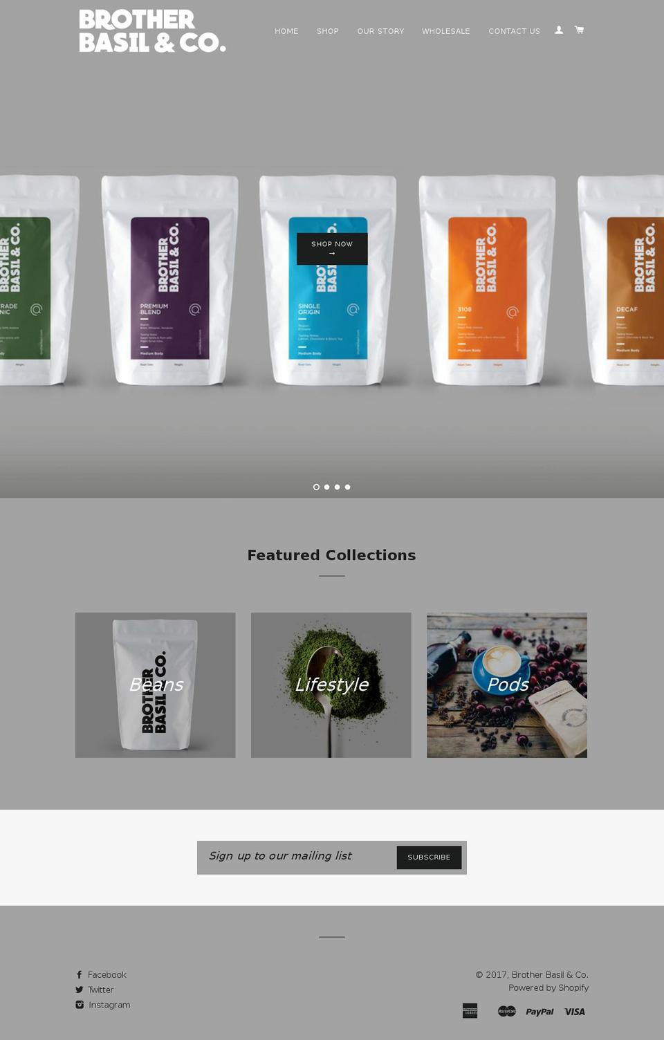 brotherbasil.com shopify website screenshot