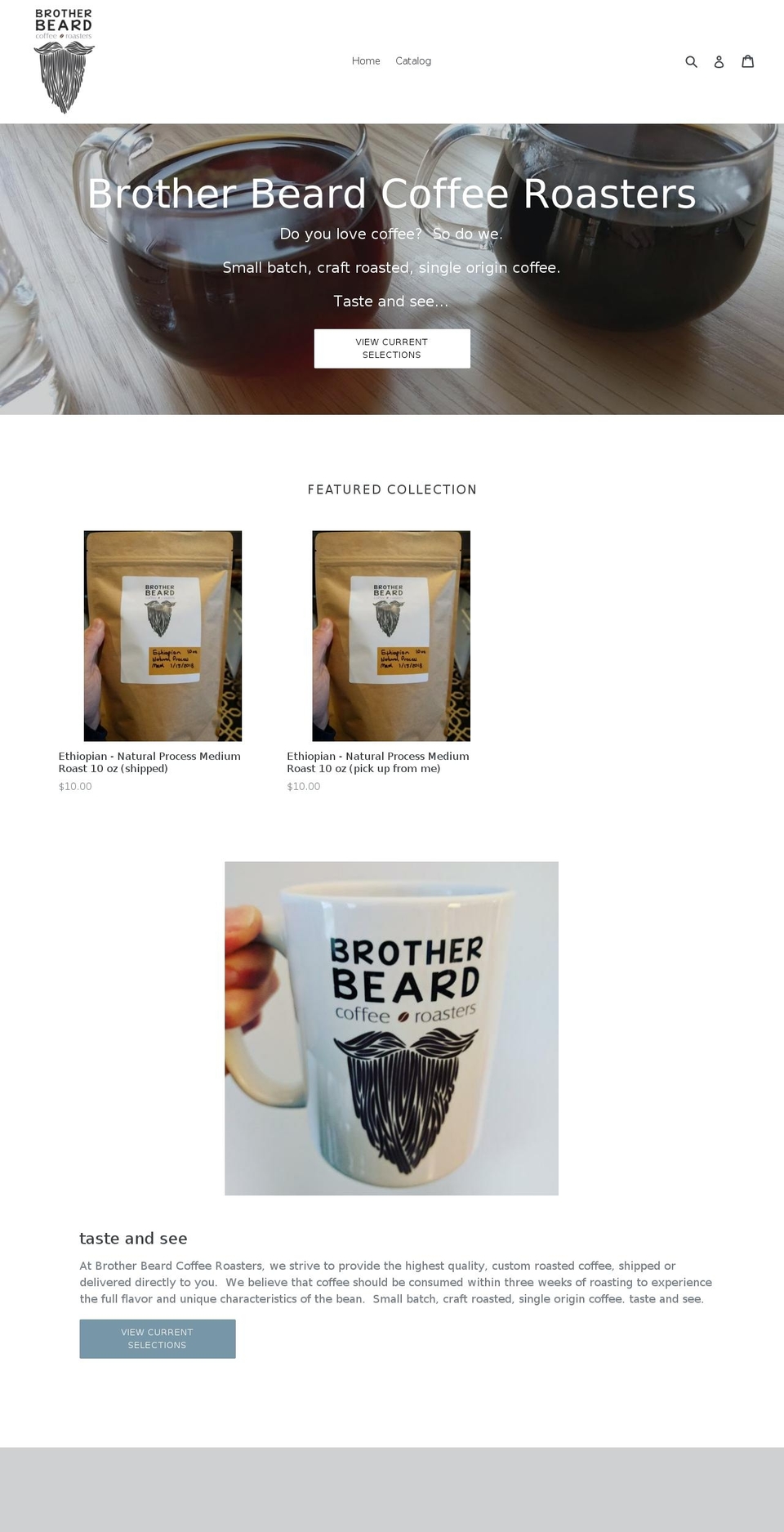 brotherbeardcoffee.com — Shopify storefront screenshot