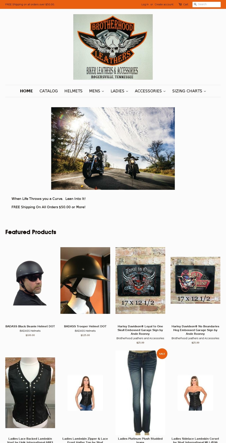 brotherhoodleathers.com — Shopify storefront screenshot