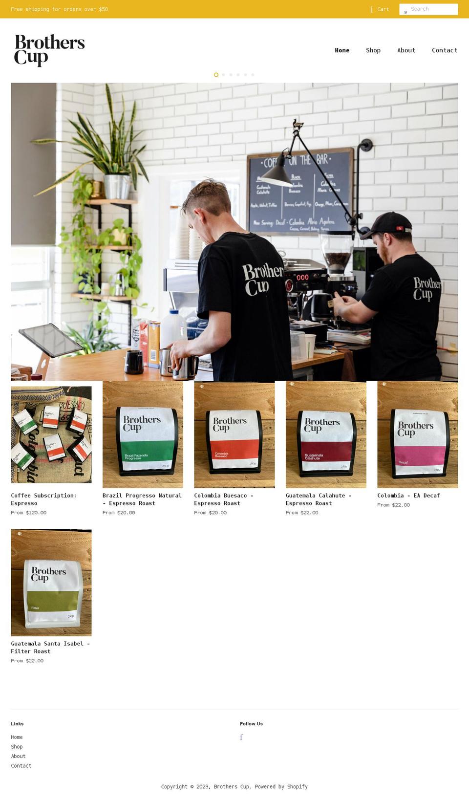 brotherscup.com.au shopify website screenshot
