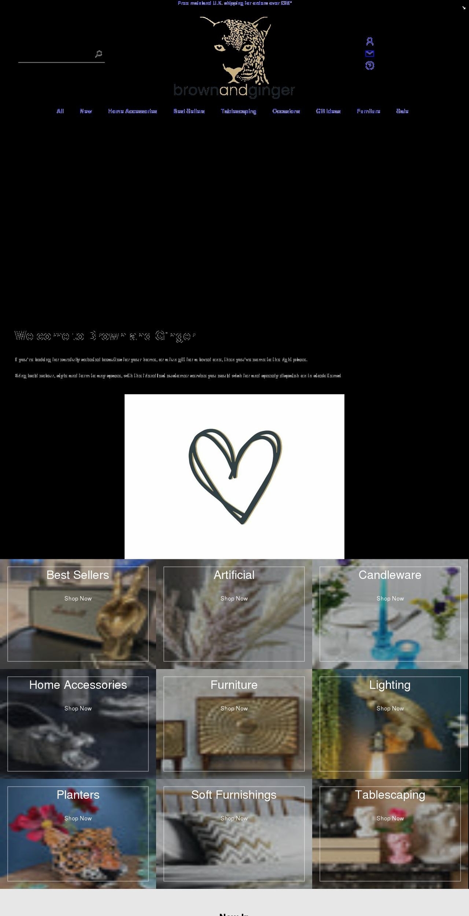 brownandginger.com shopify website screenshot