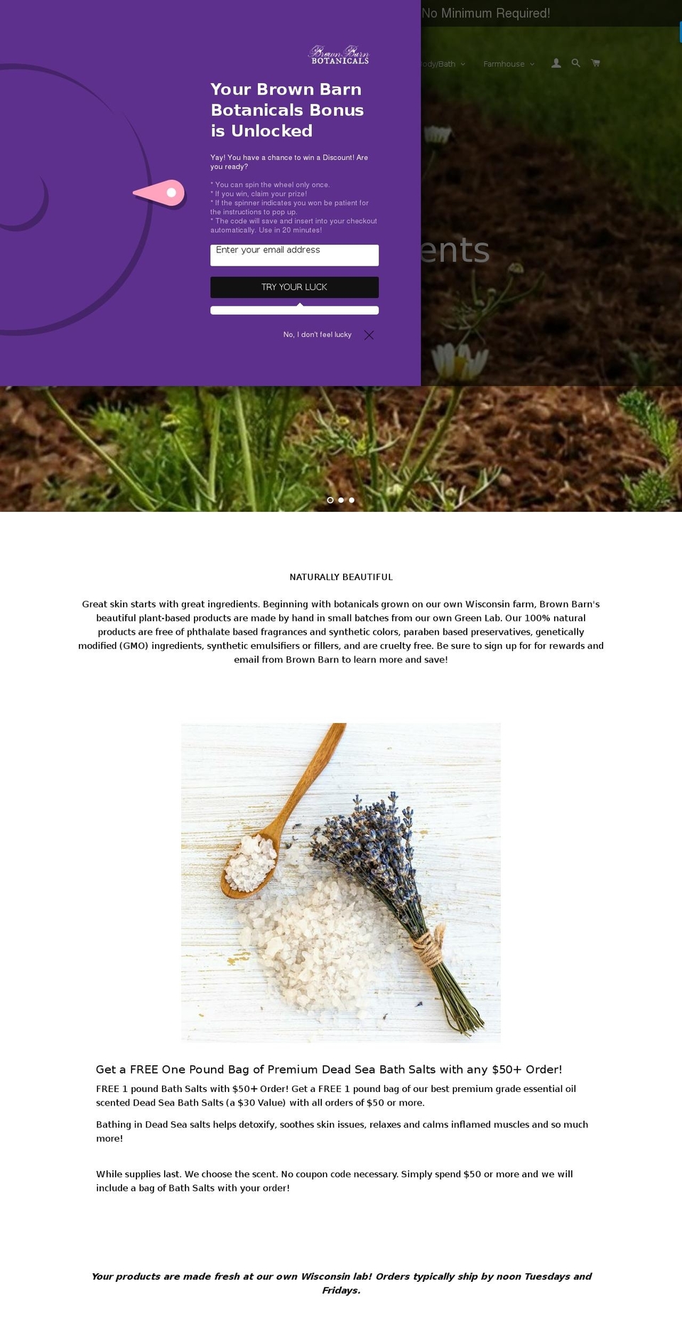 brownbarncompany.com — Shopify storefront screenshot