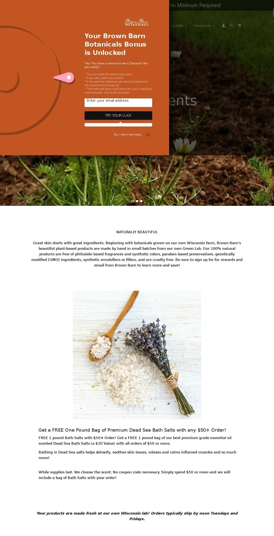 brownbarnpantry.com — Shopify storefront screenshot