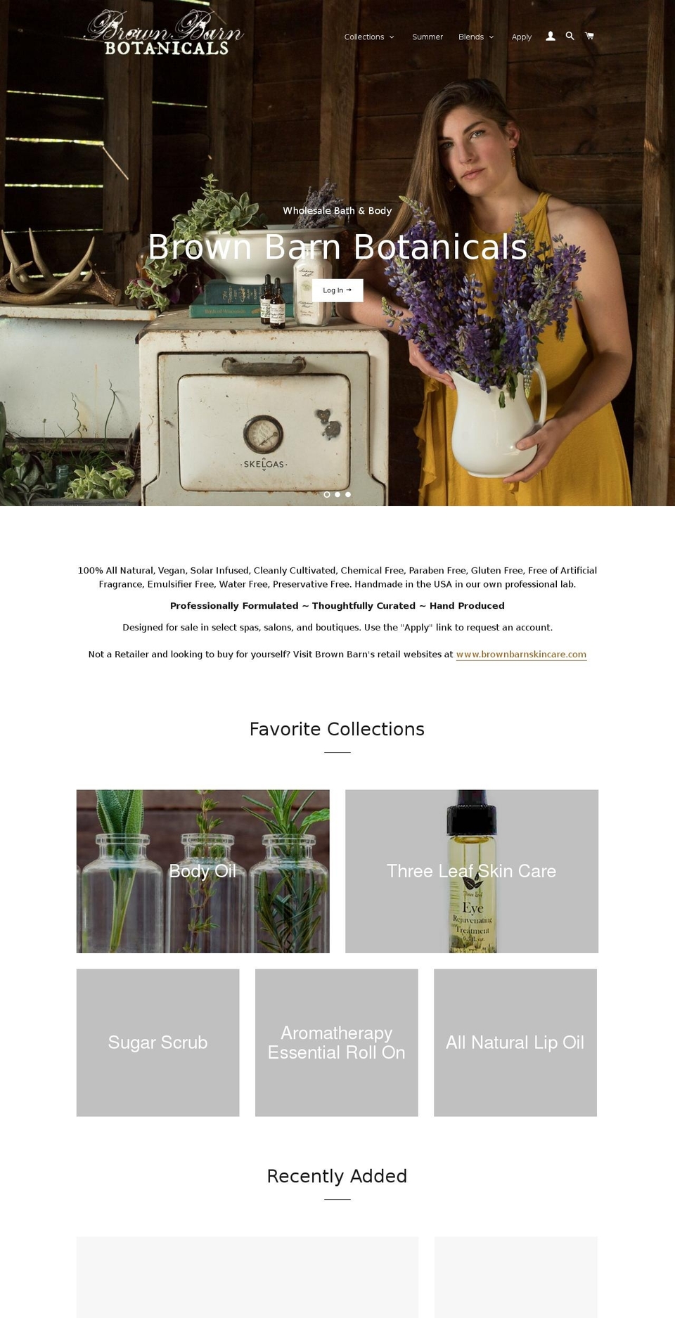 brownbarnwholesale.com — Shopify storefront screenshot
