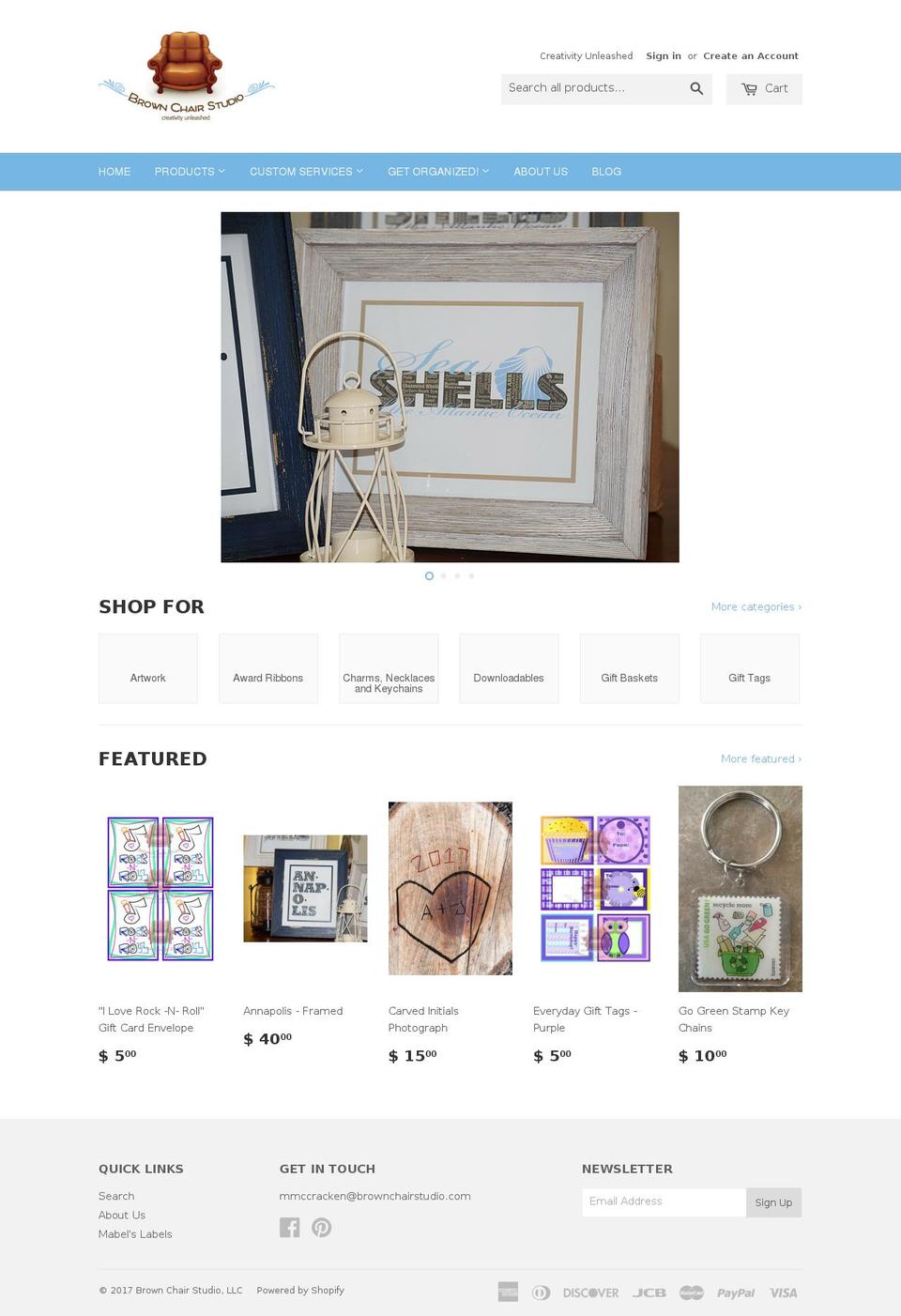 brownchairstudio.com shopify website screenshot