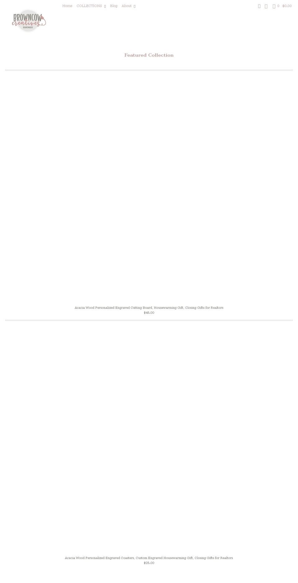 browncowcreatives.com shopify website screenshot