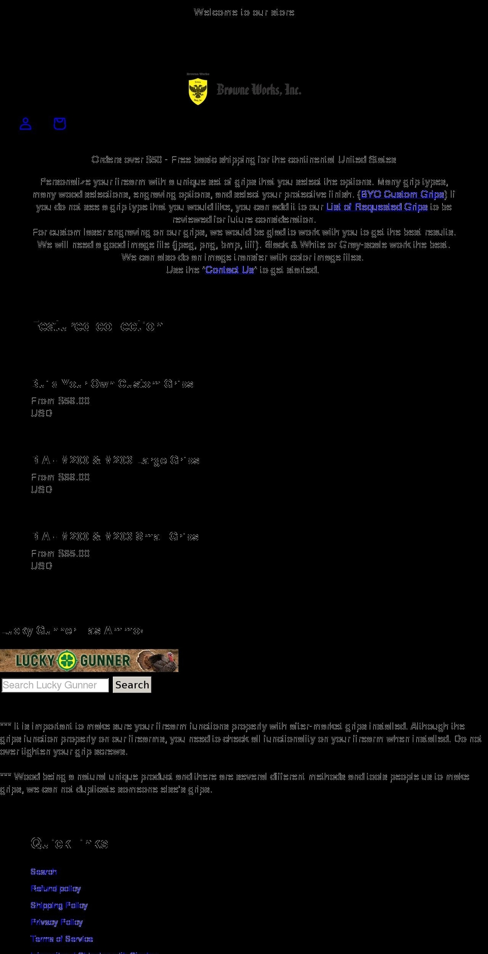 browneworks.com shopify website screenshot