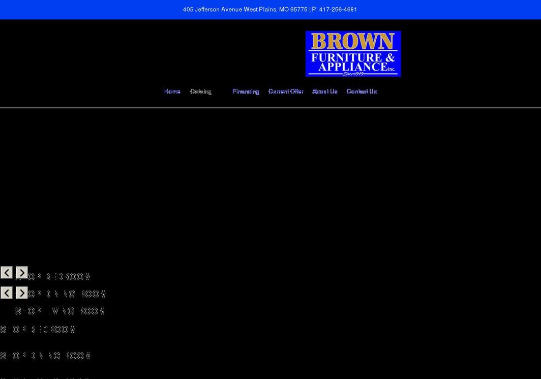 brownfurniturewestplains.com shopify website screenshot