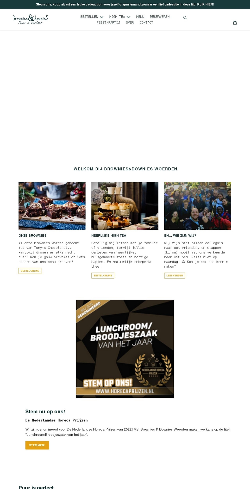 browniesanddownieswoerden.nl shopify website screenshot