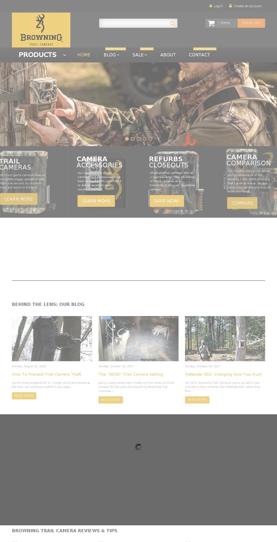 browningtrailcameras.com — Shopify storefront screenshot