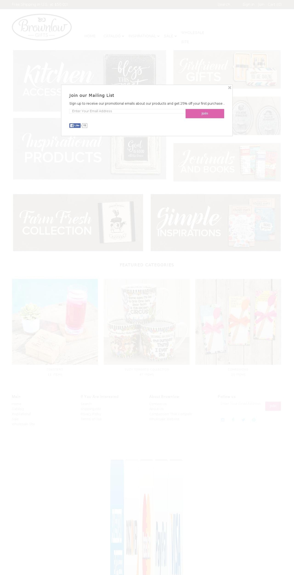 brownlow.com shopify website screenshot