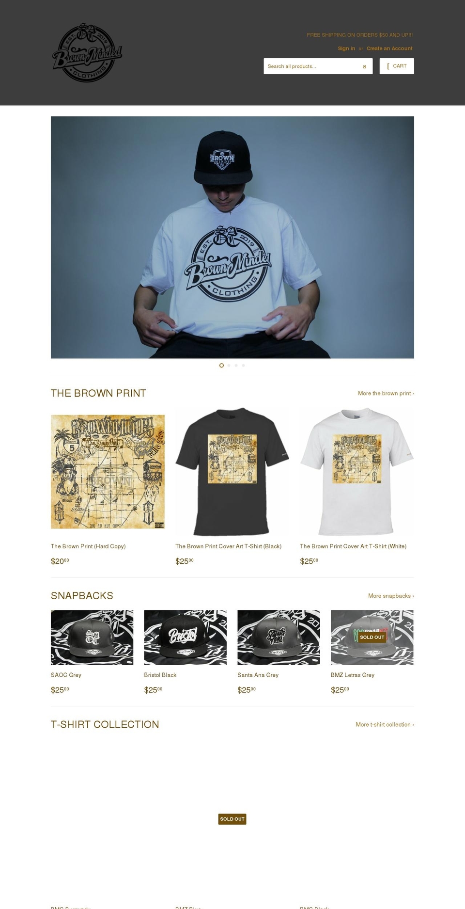 brownmindedclothing.com shopify website screenshot