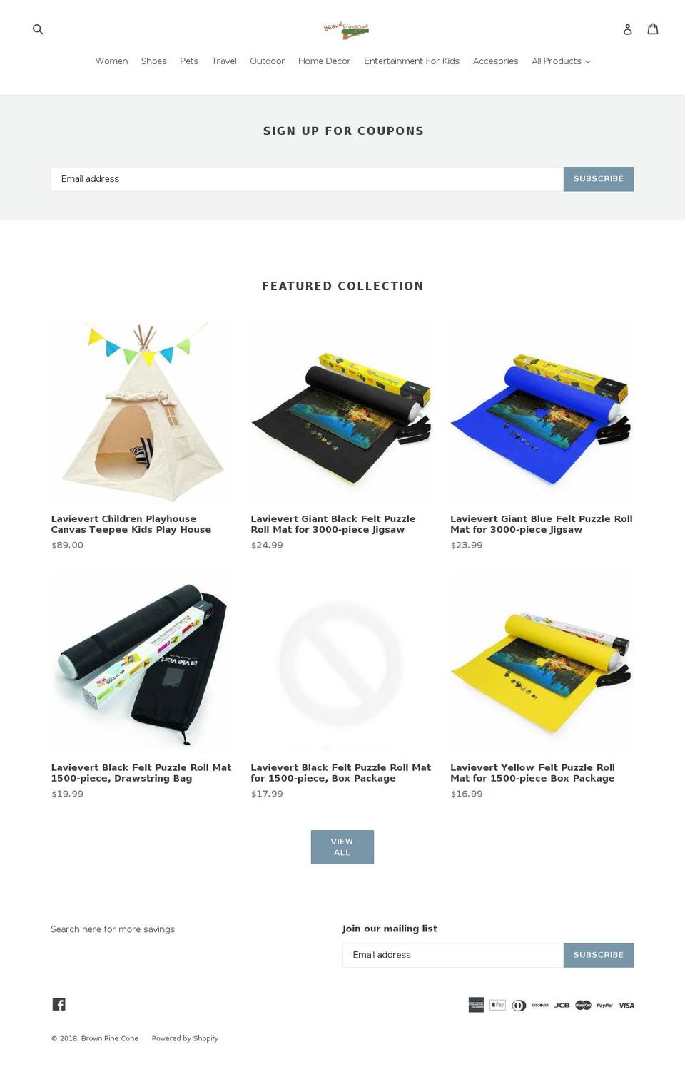 brownpinecone.com — Shopify storefront screenshot