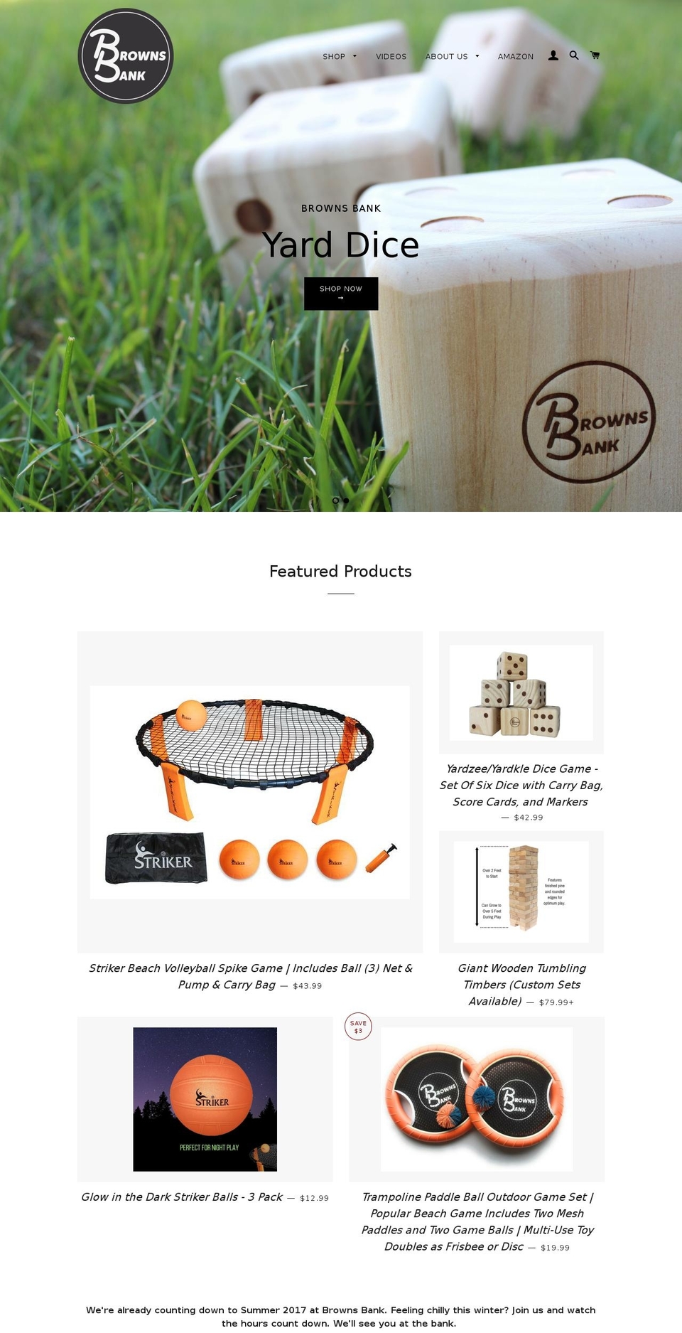 brownsbankgames.com shopify website screenshot