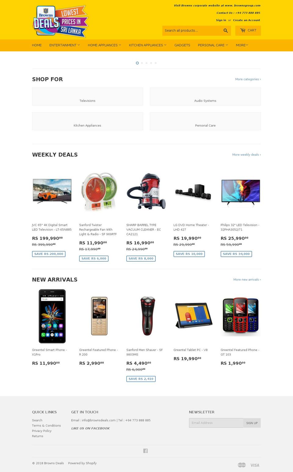 brownsdeals.com shopify website screenshot