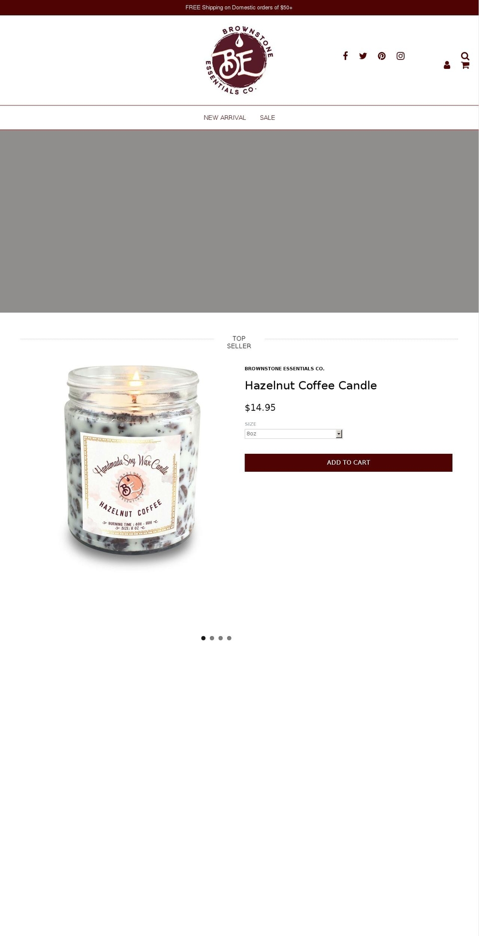 brownstoneessentials.com — Shopify storefront screenshot