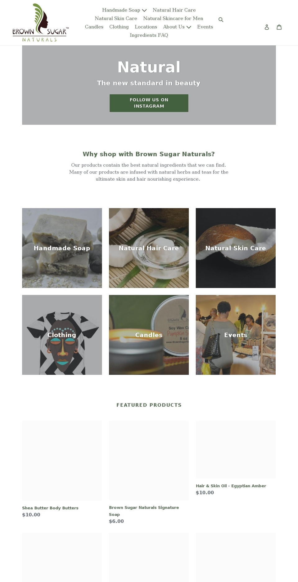 brownsugarnaturals.com shopify website screenshot