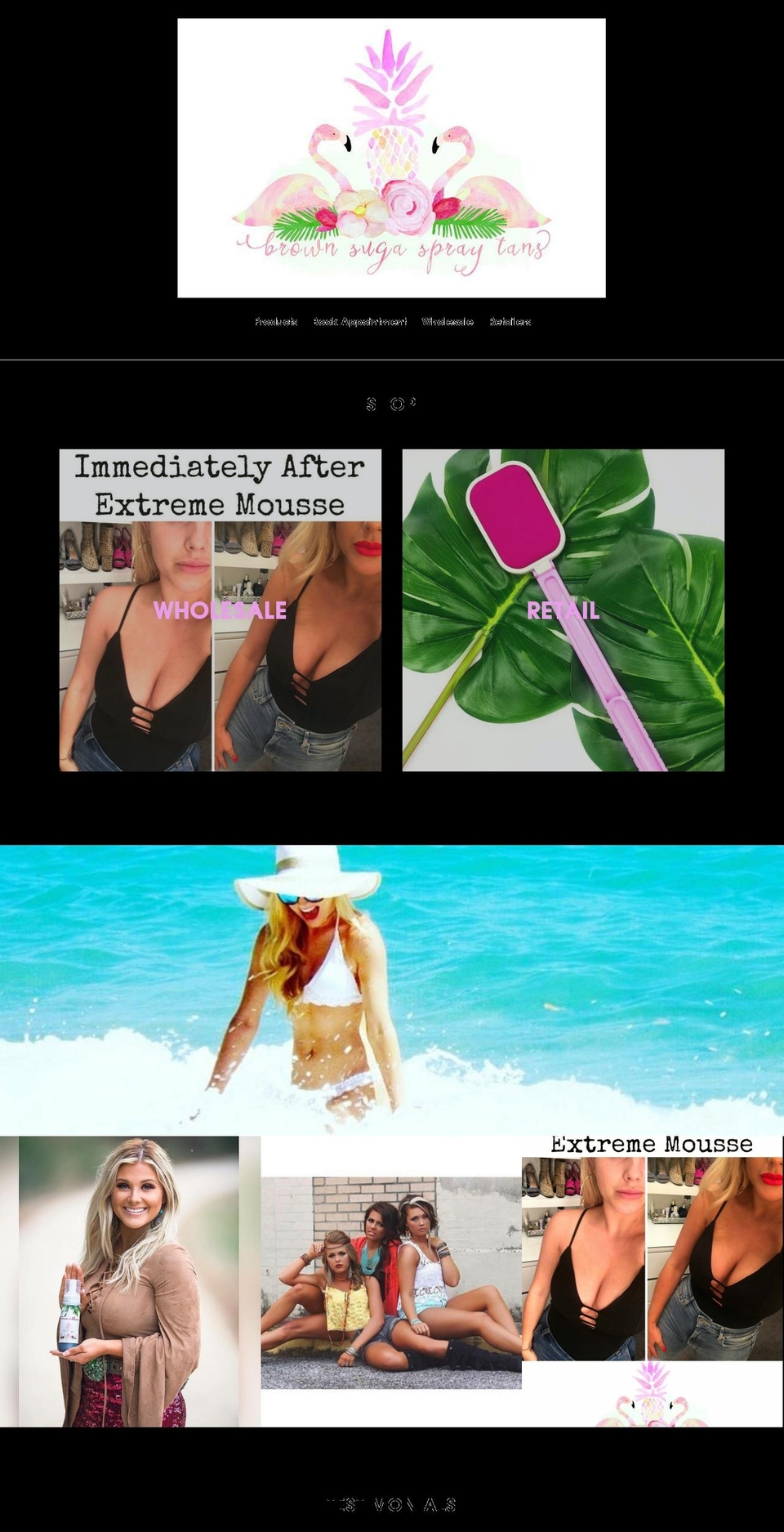 brownsugaspraytans.com — Shopify storefront screenshot