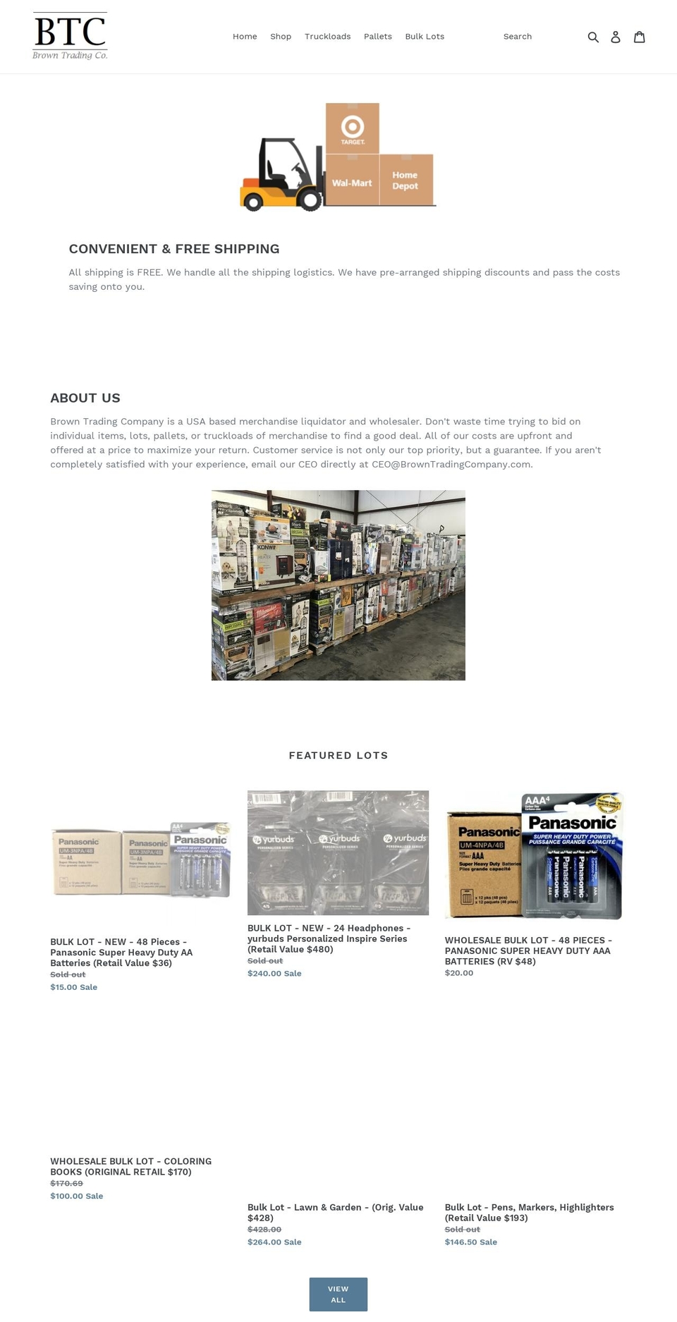 browntradingcompany.com — Shopify storefront screenshot