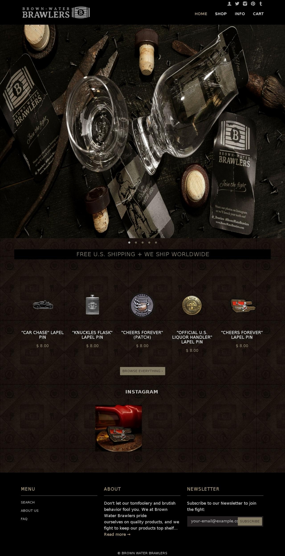 brownwaterbrawlers.com shopify website screenshot