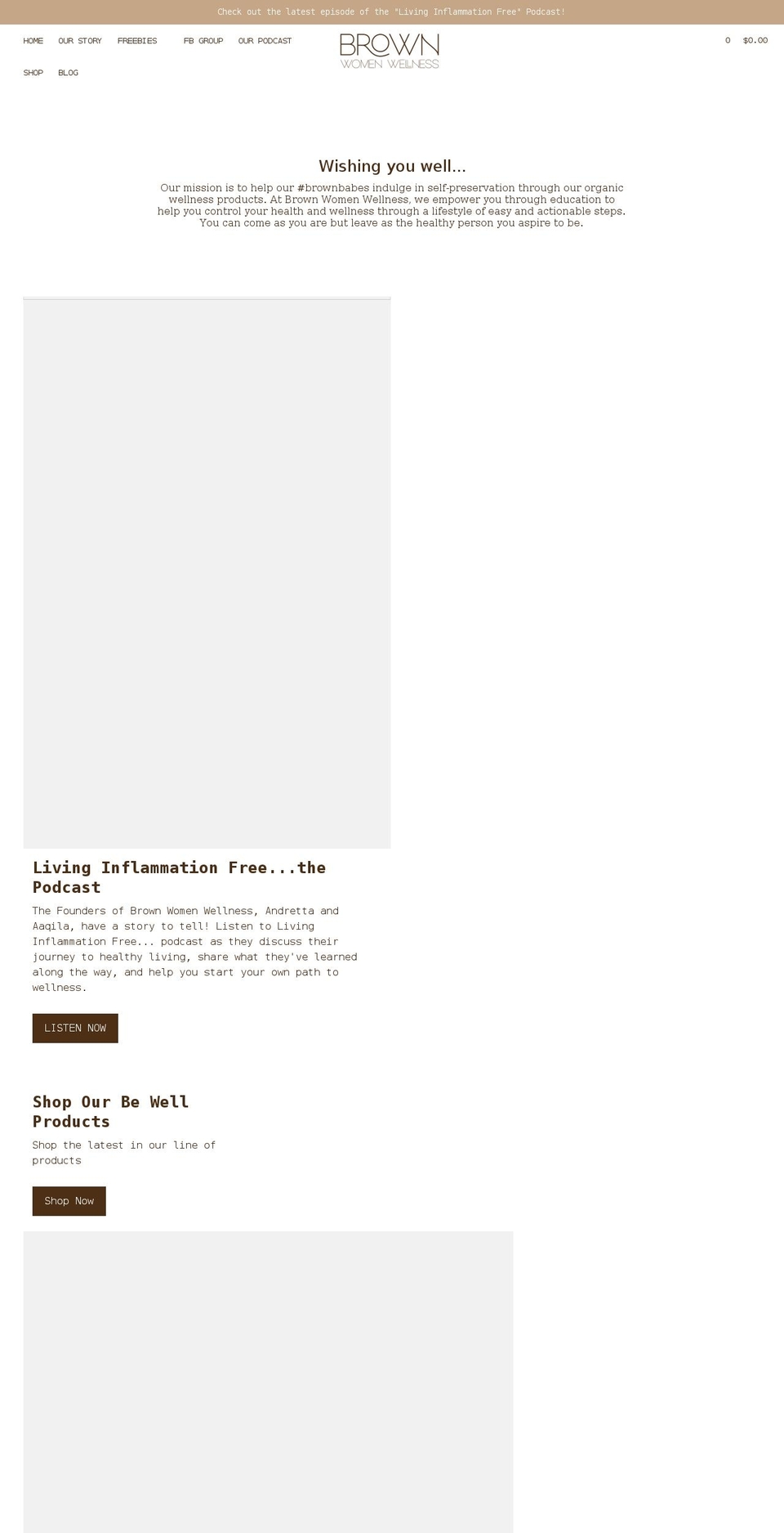 brownwomenwellness.com shopify website screenshot