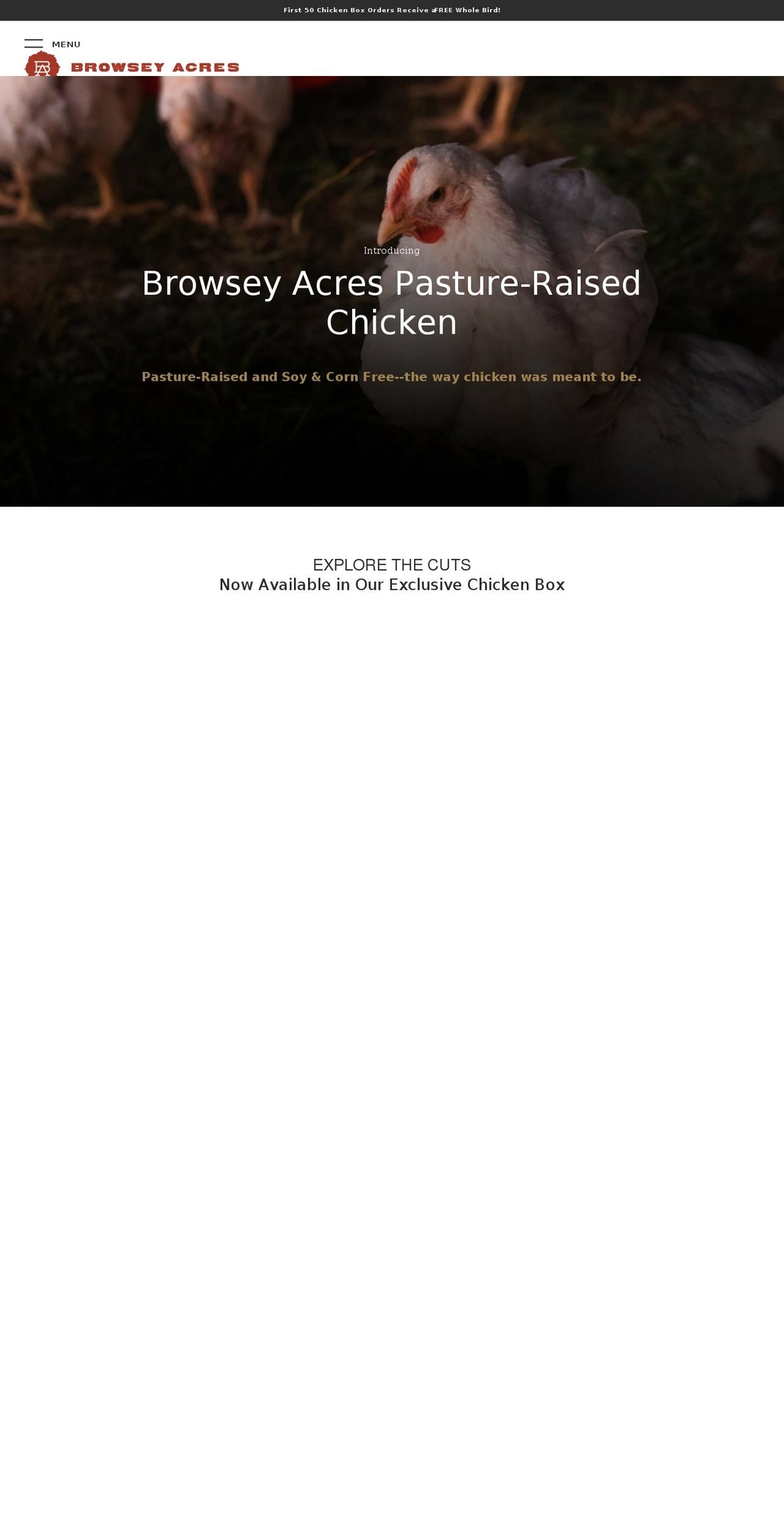 browseyacres.com shopify website screenshot
