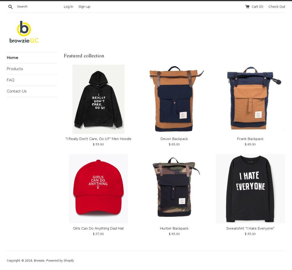 browzie.net shopify website screenshot
