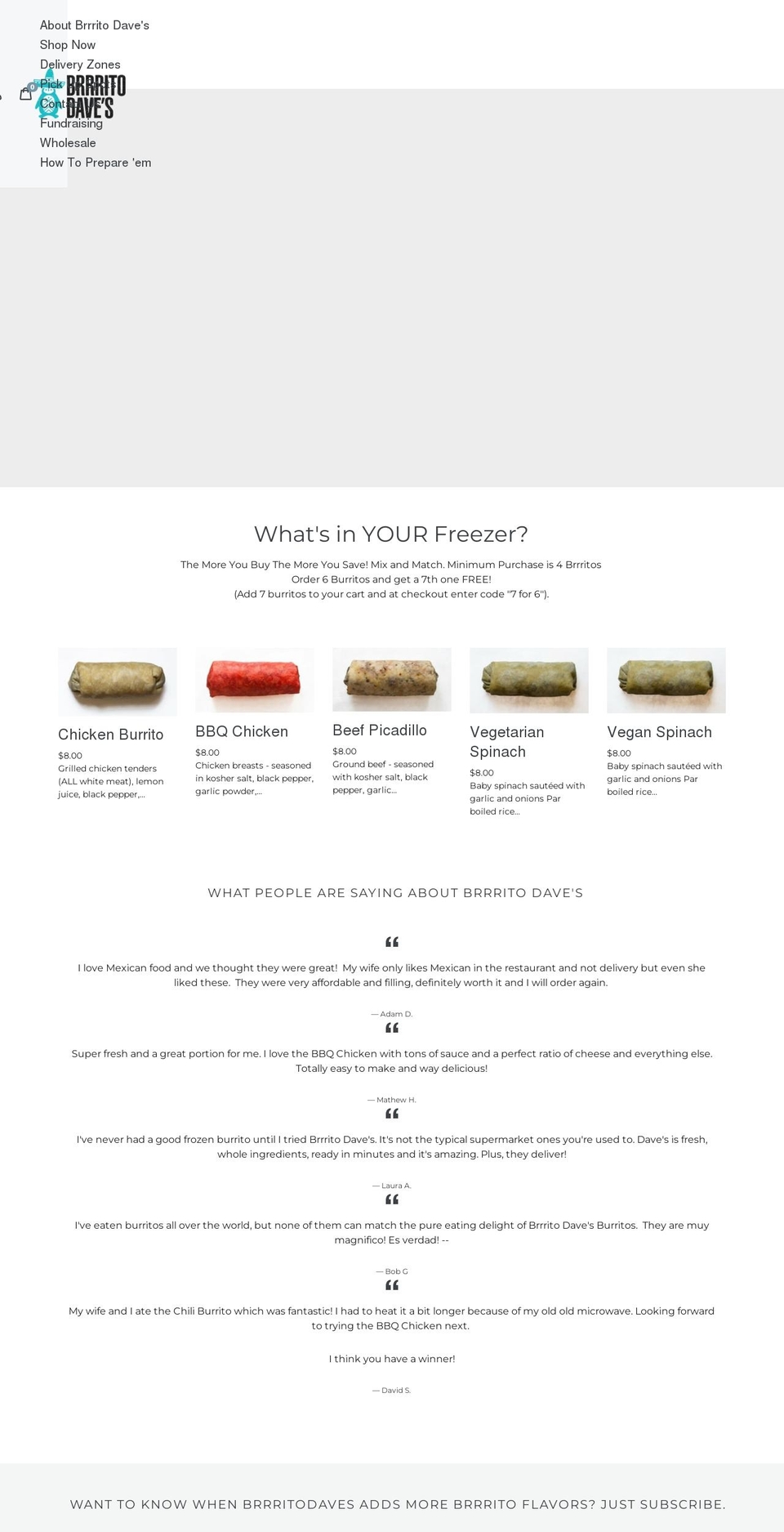 April 18 Debut Shopify theme site example brrritosdaves.com