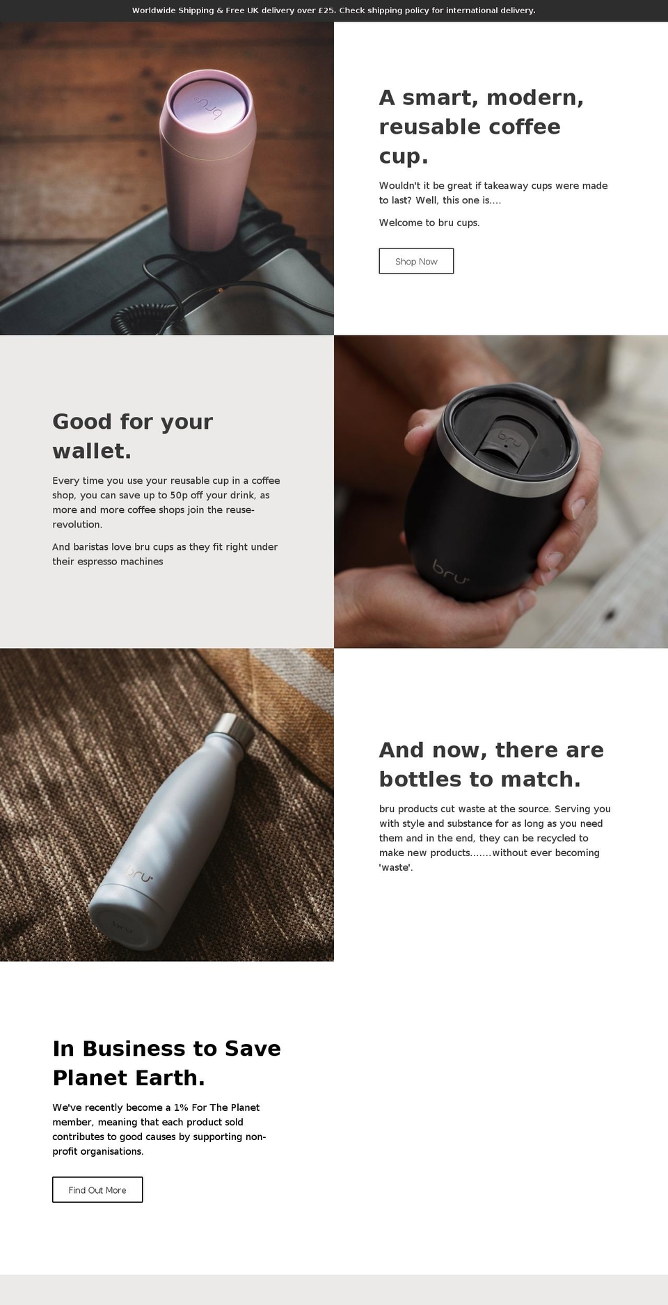 bru-cups.co.uk shopify website screenshot