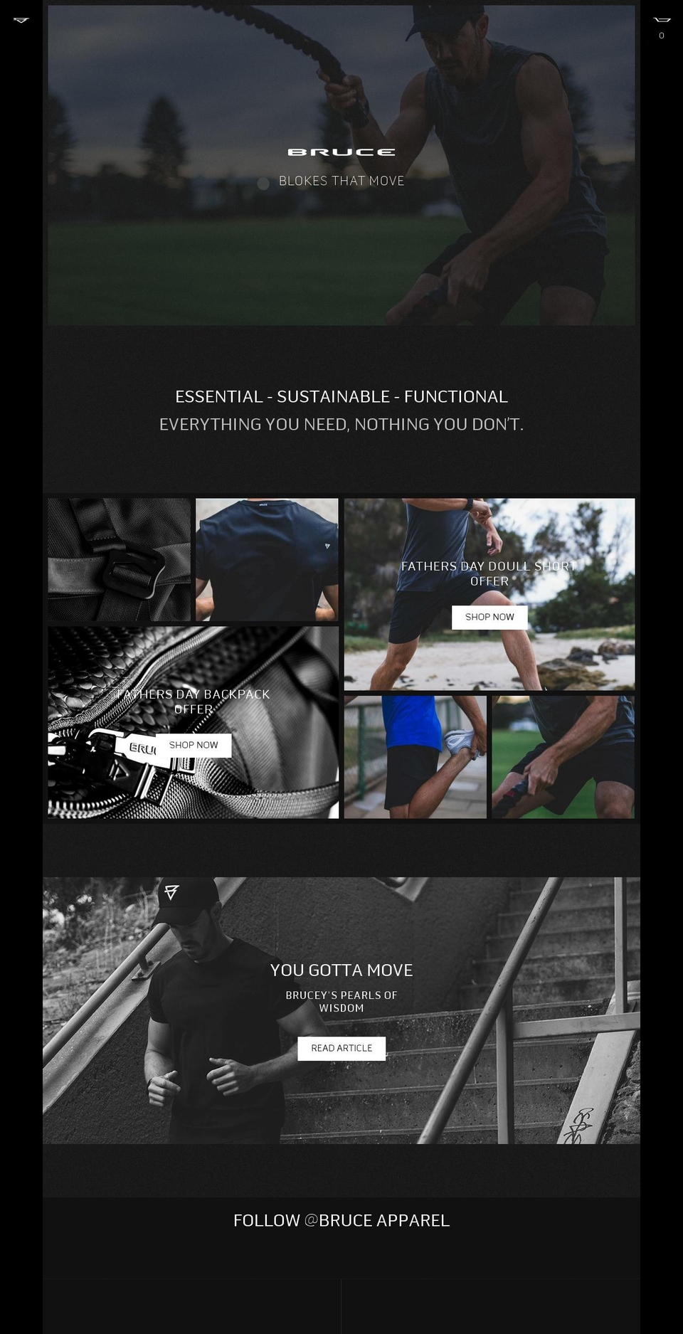 bruceapparel.com shopify website screenshot