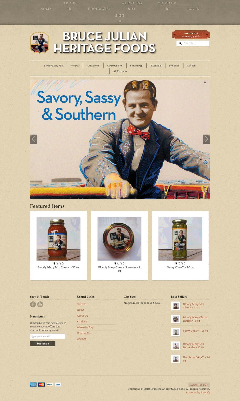 brucejulianheritagefoods.com shopify website screenshot