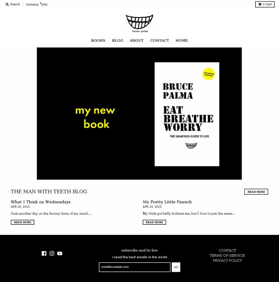 brucepalma.com shopify website screenshot