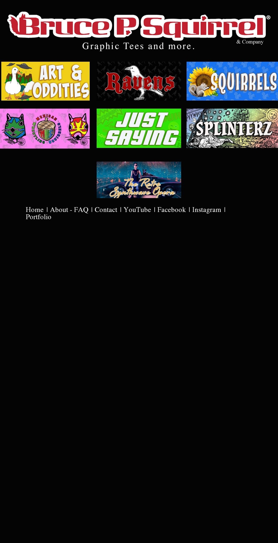brucepsquirrel.com shopify website screenshot