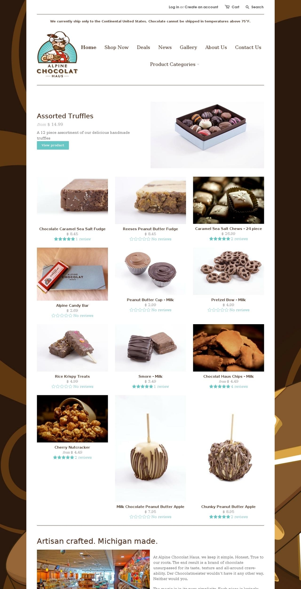 brucesgourmetcaramelcorn.com shopify website screenshot