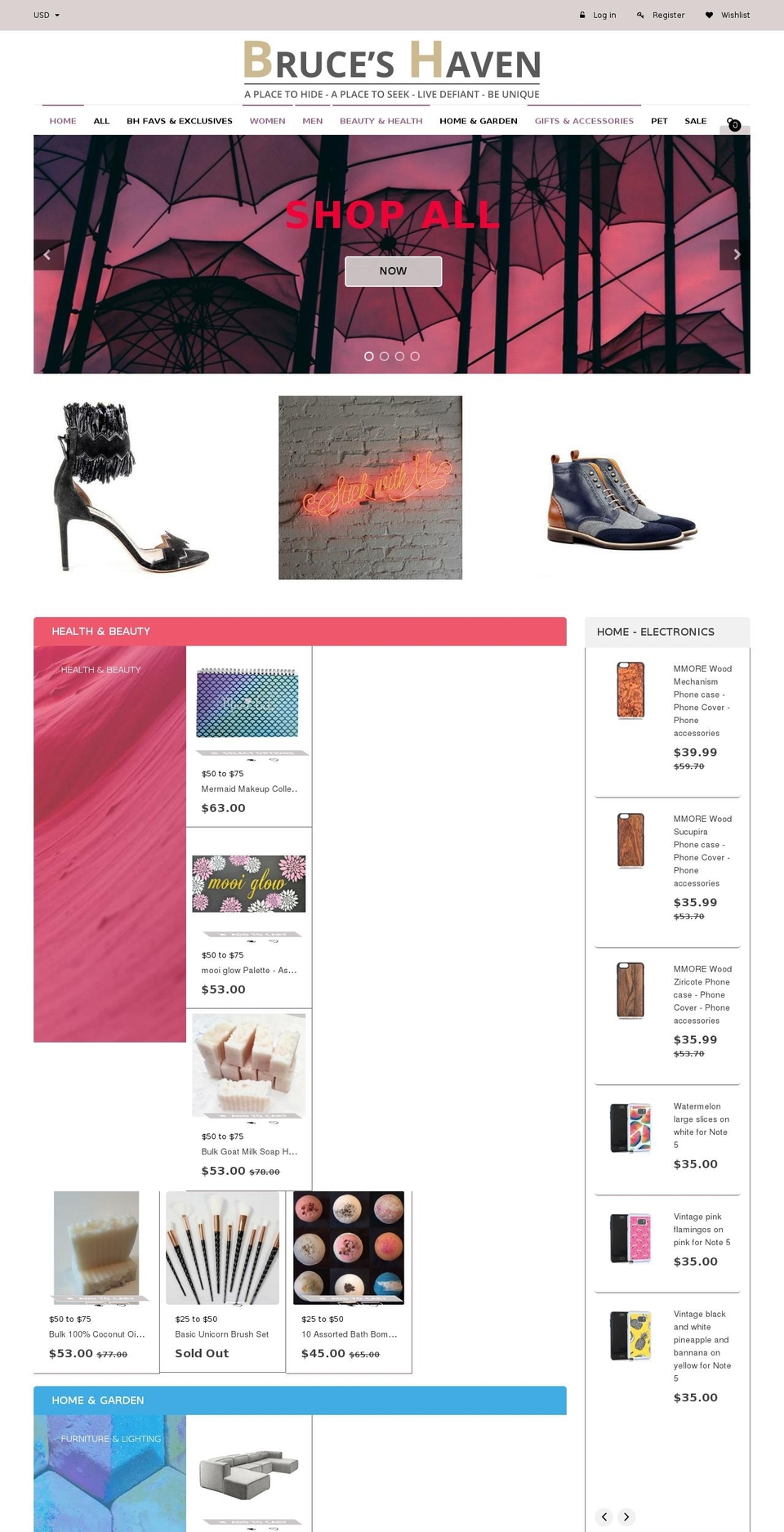 bruceshaven.com — Shopify storefront screenshot