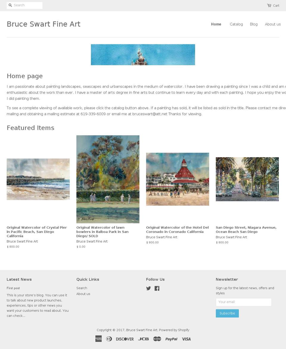 bruceswart.com shopify website screenshot