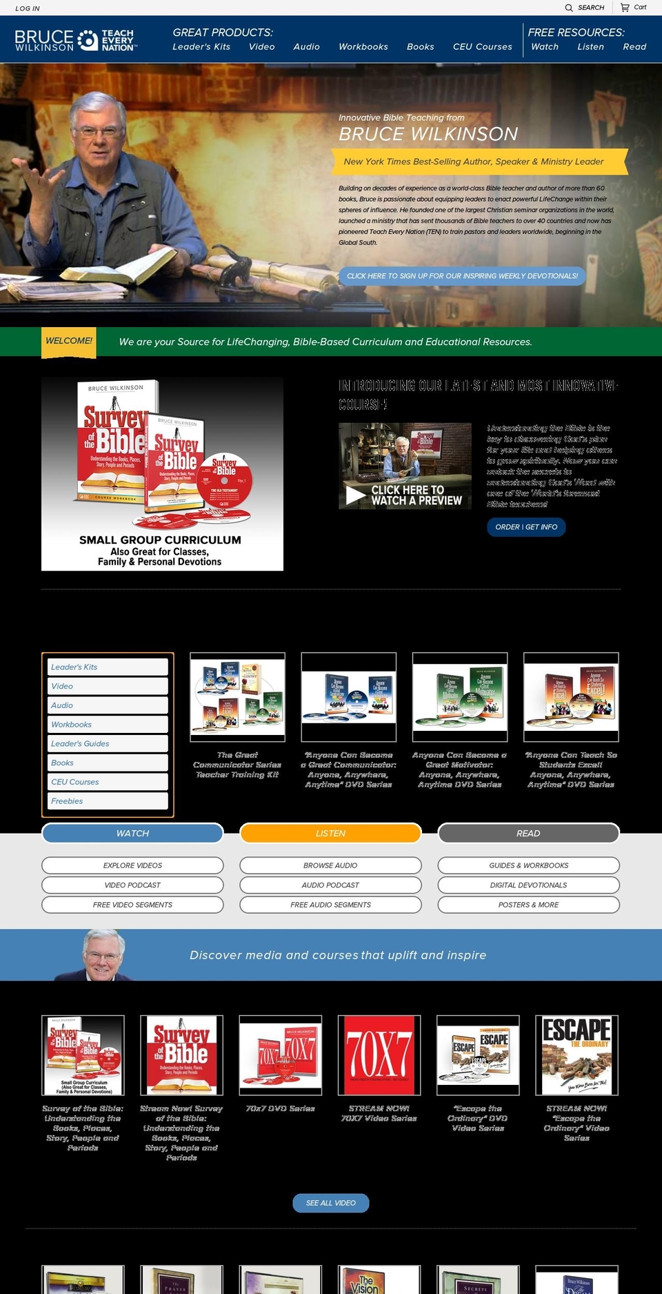 brucewilkinson.org shopify website screenshot