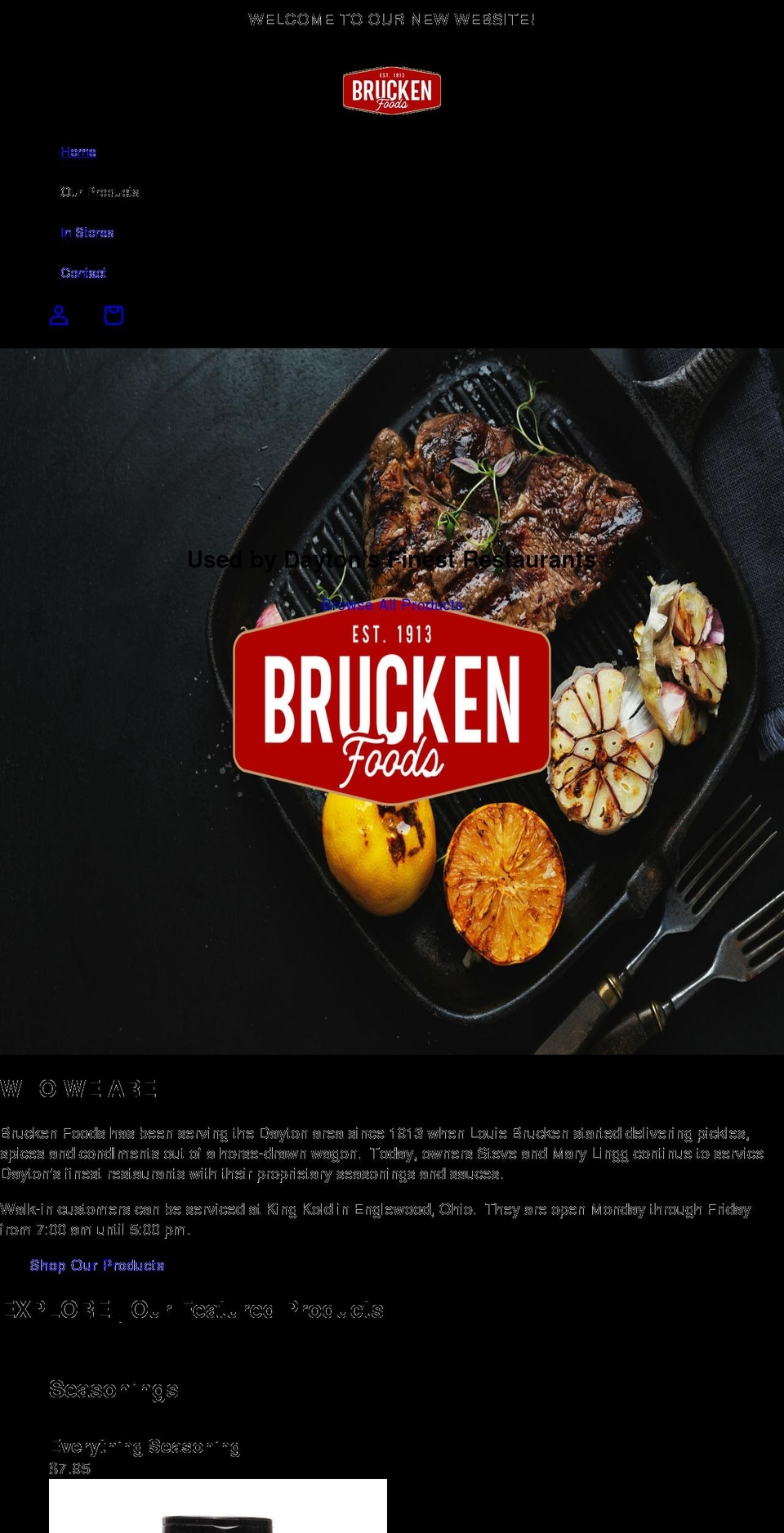 bruckenfoods.com shopify website screenshot