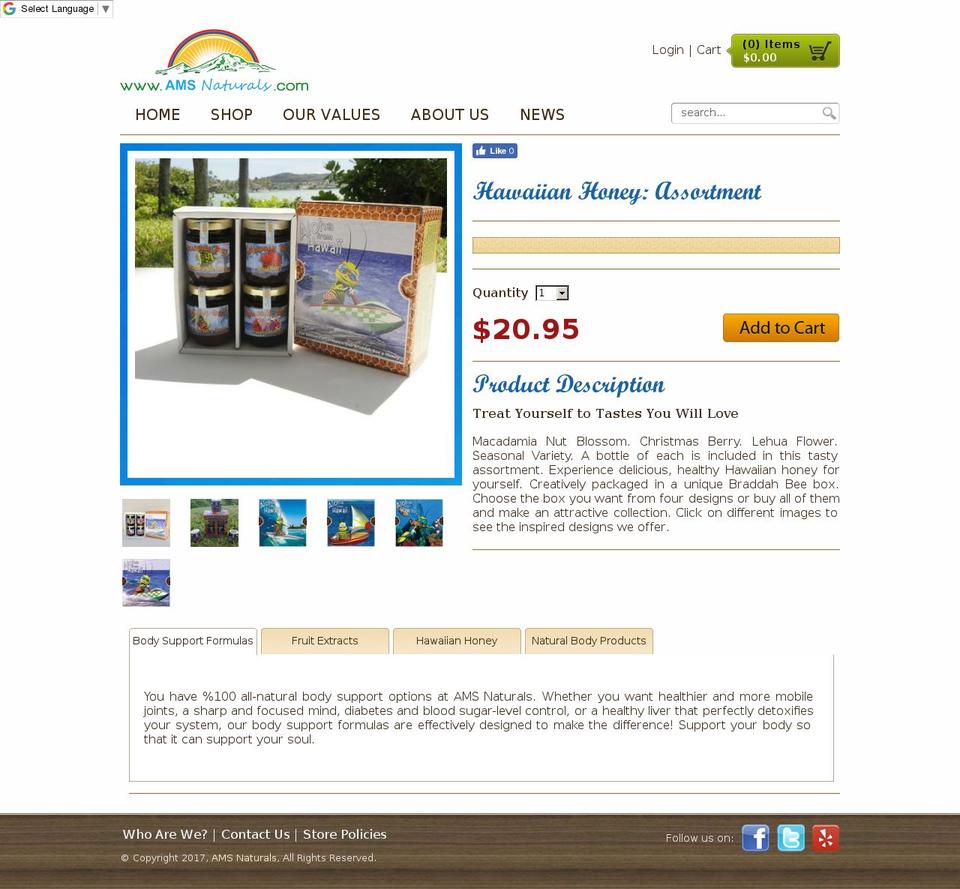 amsnaturals Shopify theme site example bruddahbee.com